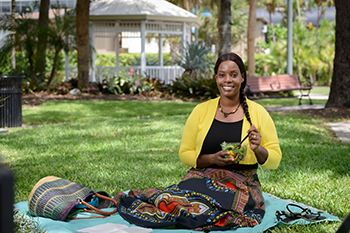 Kenny having a picnic